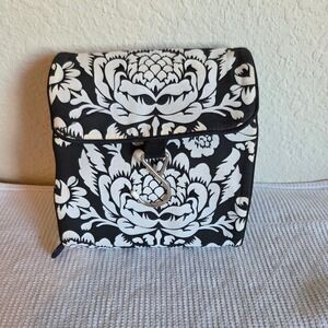 Stone & Co Accessories Hanging Travel Toiletry Bag Damask Black White Organizer